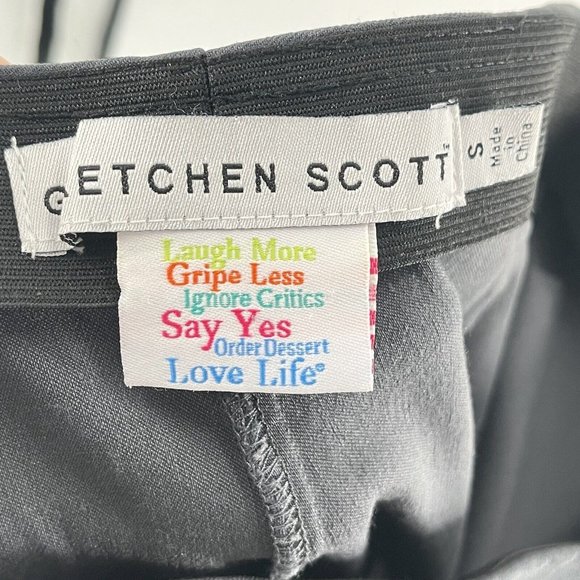 Gretchen Scott Gray Pull On Stretch Slim Straight Pants Sz Small Crop - Picture 4 of 5